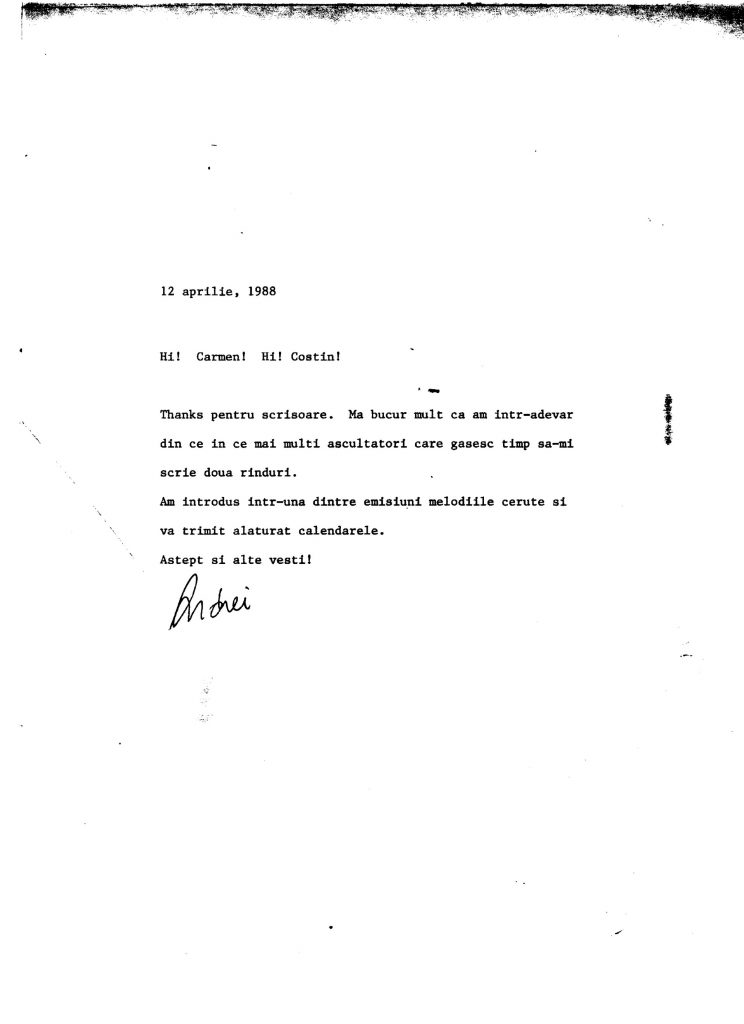 A's letter to Carmen