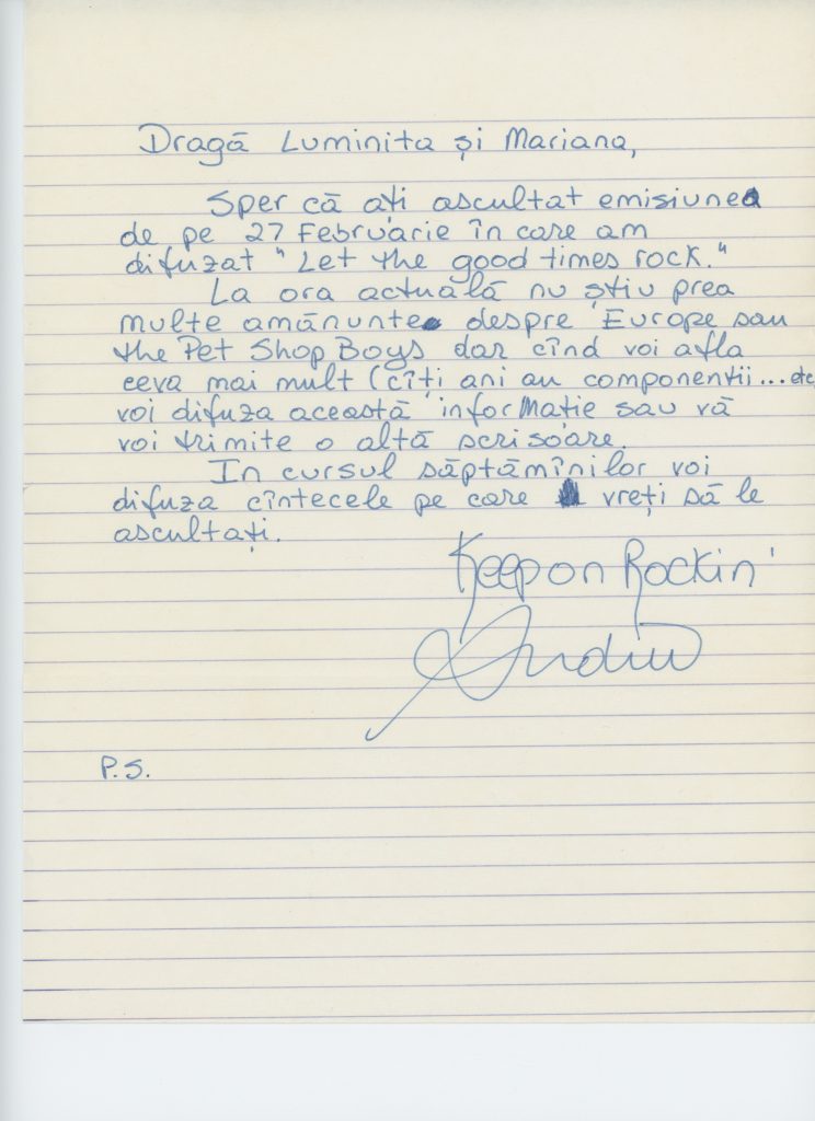 A's lettter to Luminita